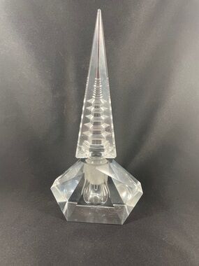 Vintage Hoya Crystal Pagoda Perfume Bottle With Stopper